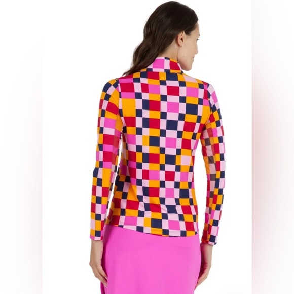 IBKUL Golf Tennis 1/4 Zip Top Women’s Med Pink Mock Neck Pickleball Long sleeve - Picture 2 of 9